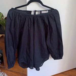 Everlane Peasant Tie Back Top